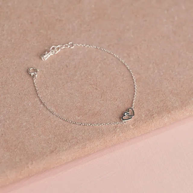 Sisi Copenhagen Adora armbånd sølv hjerter 16+4 cm