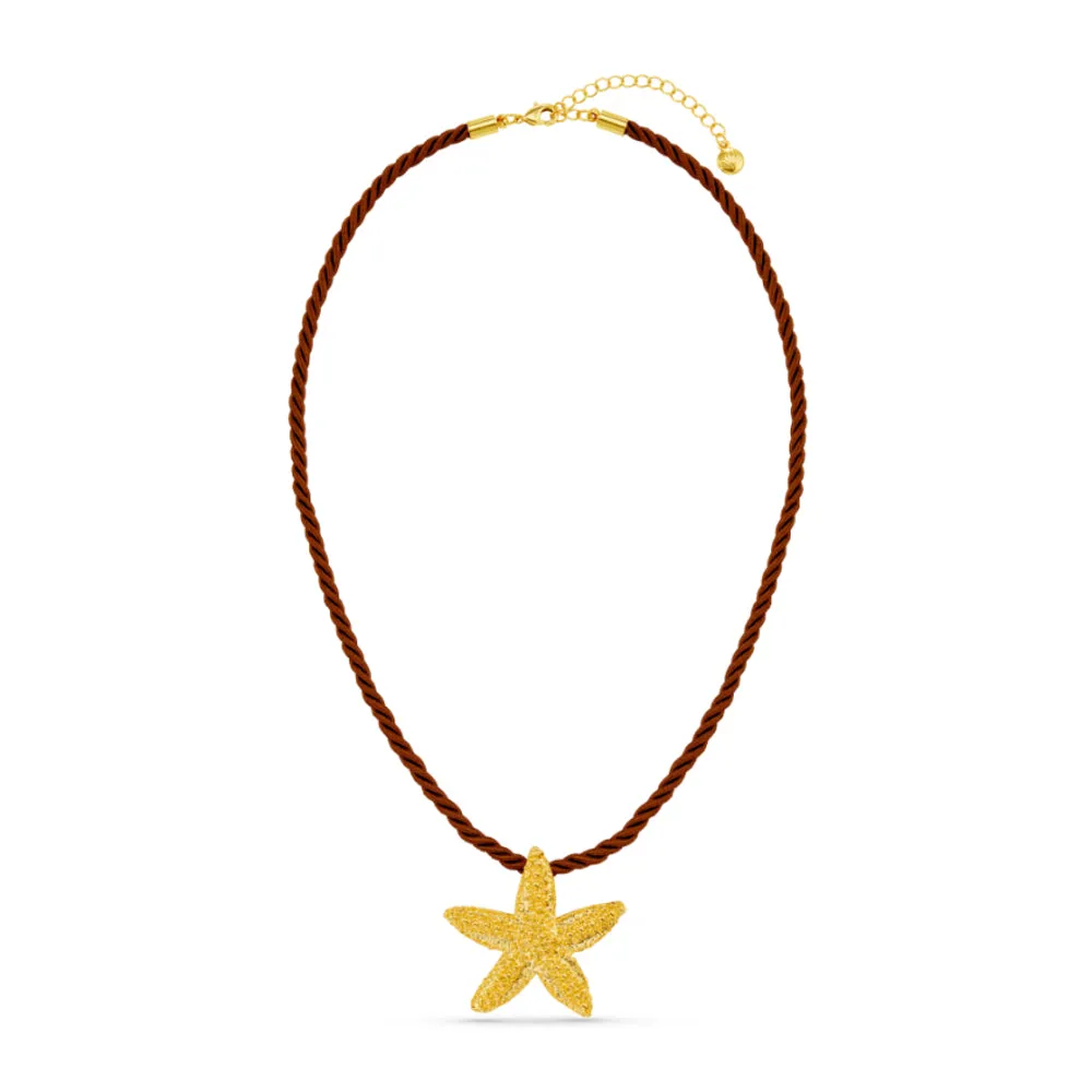 Orelia Statement Starfish Twisted Cord halskæde
