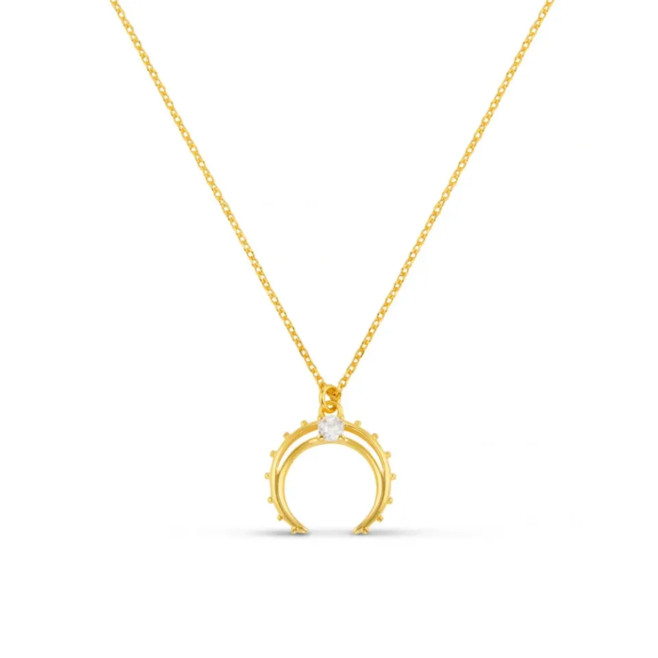 Orelia Desert Moon Horseshoe halskæde guld vedhæng