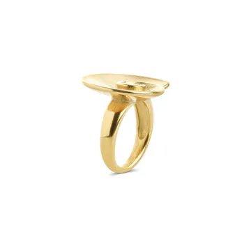 TIMI OF SWEDEN Marla shell ring forgyldt statement 25,6 mm