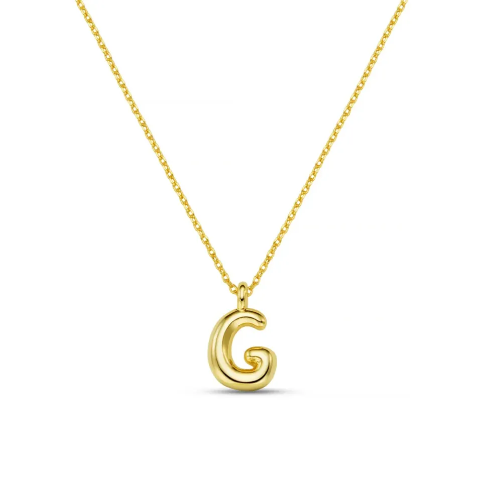 Orelia G Bubble Initial halskæde guld bogstav G