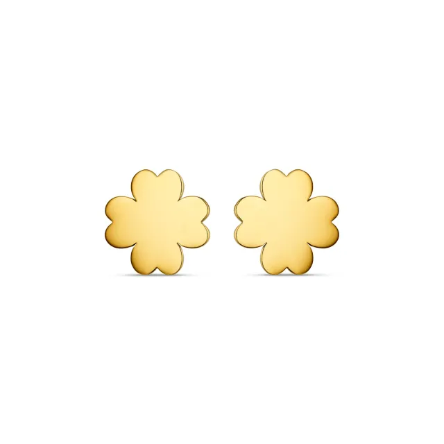 Orelia LUXE Polished Clover Stud ørering forgyldt stål