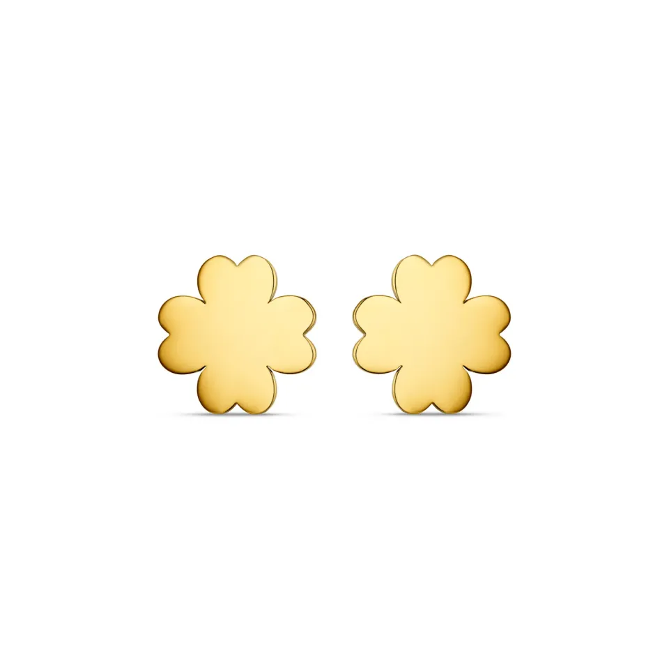 Orelia LUXE Polished Clover Stud ørering forgyldt stål