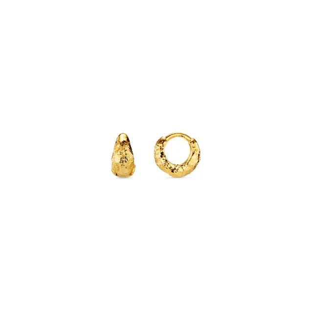 Orelia Textured Tiny Tapered Hoop øreringe guld små