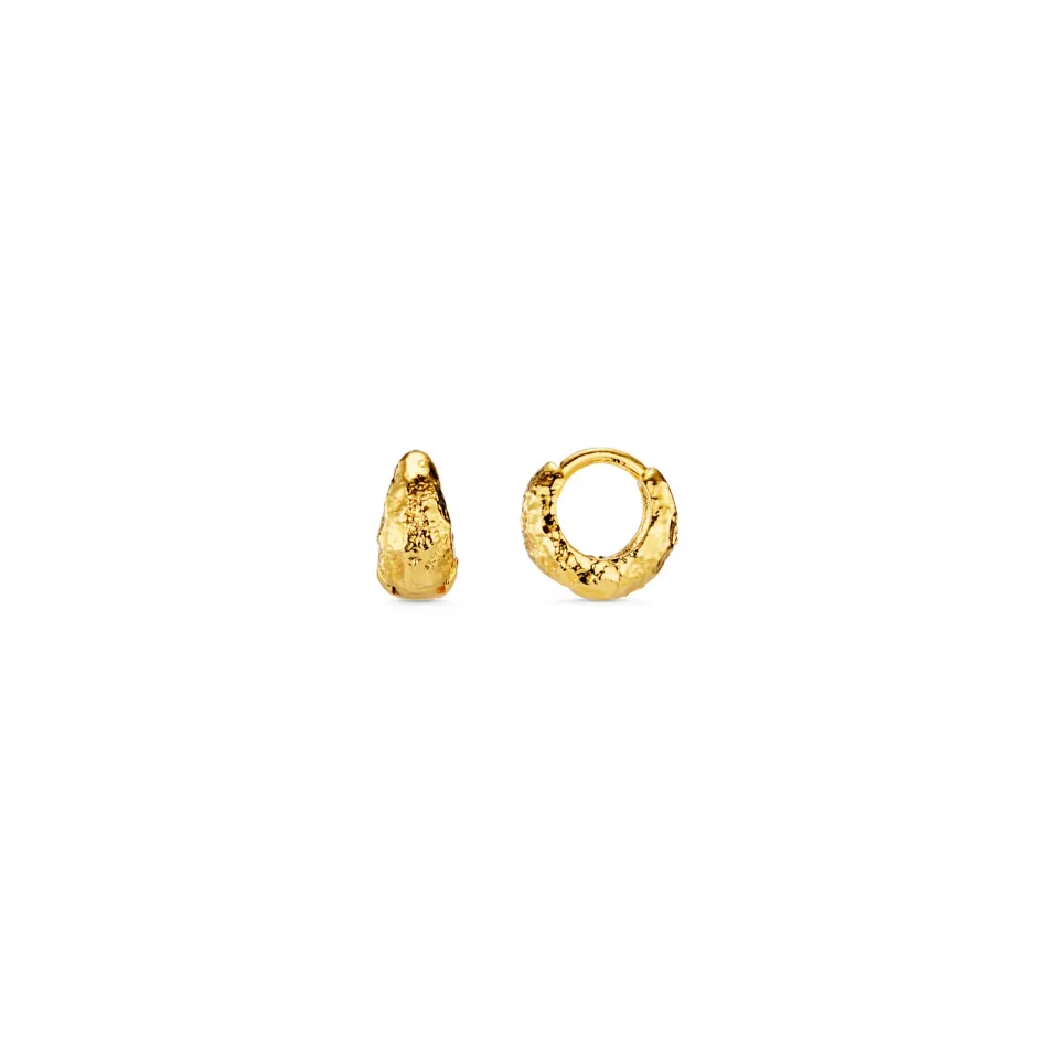 Orelia Textured Tiny Tapered Hoop øreringe guld små