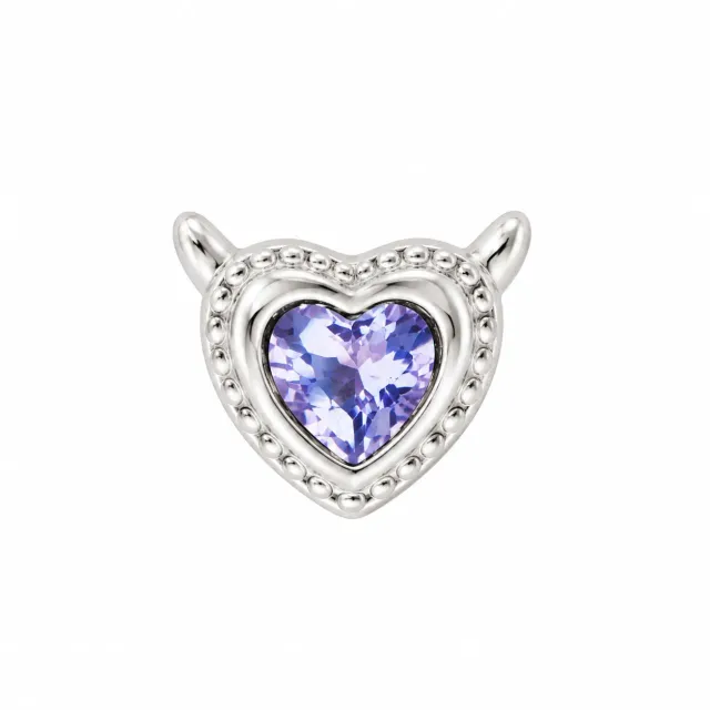 Wos Devil Heart ørering sølv single 0,5 cm