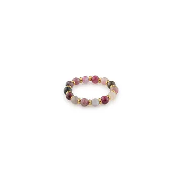 TIMI OF SWEDEN Stone and Bead ring forgyldt sten