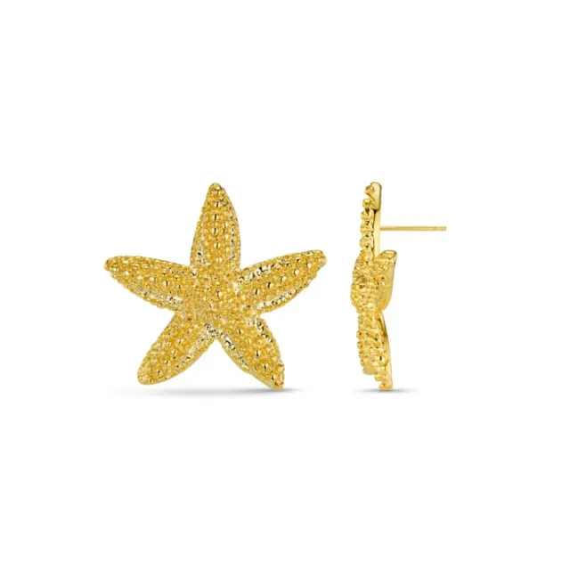 Orelia Statement Textured Starfish Stud øreringe guld