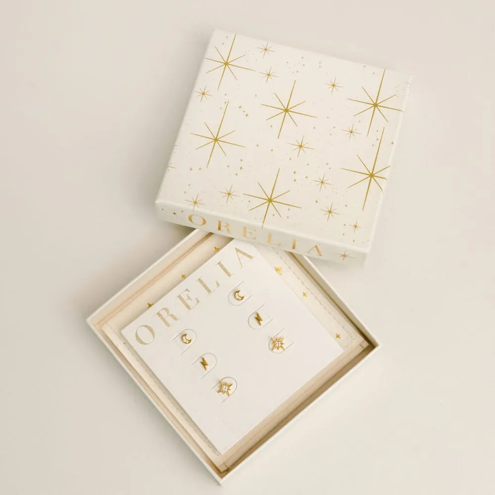 Orelia Celestial Stud Earring Pack øreringe 6 stk