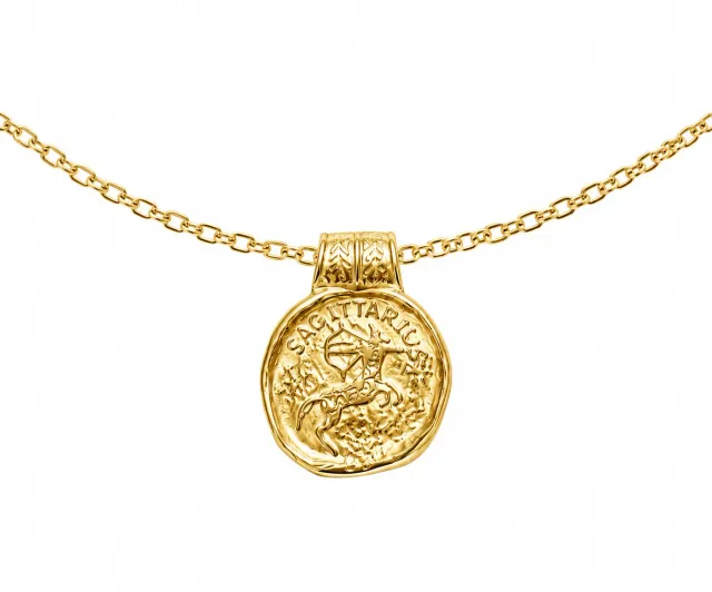 Wos Up Amulet halskæde forgyldt 97 cm