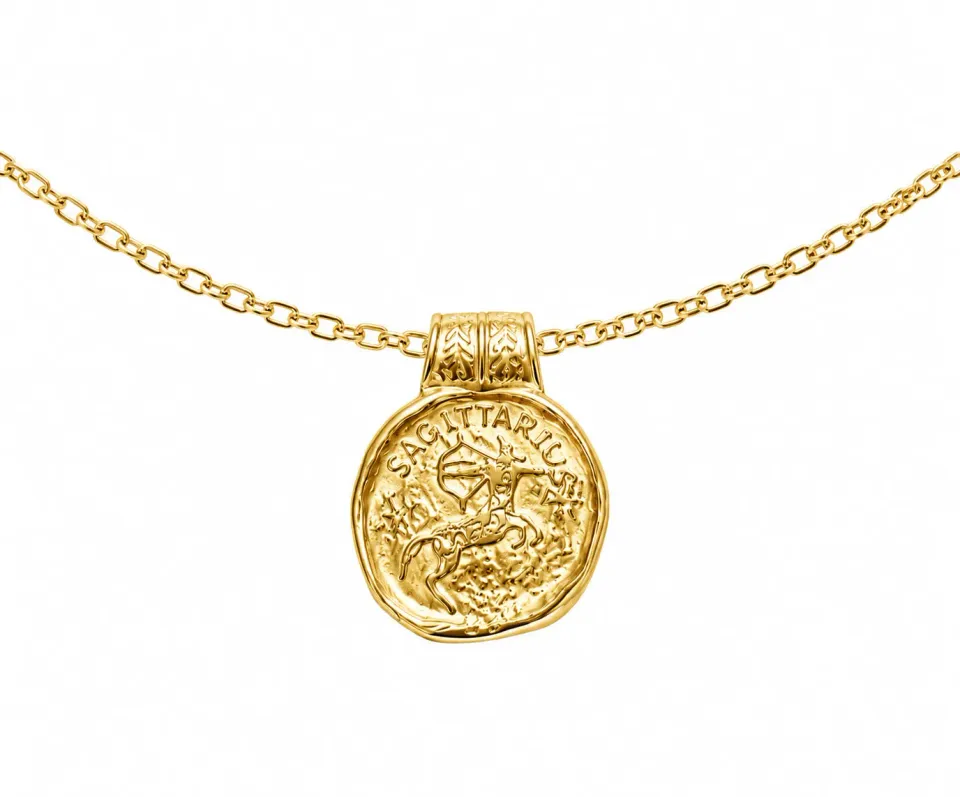 Wos Up Amulet halskæde forgyldt 97 cm