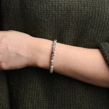 TIMI OF SWEDEN Erika stenarmbånd rustfrit stål sølv