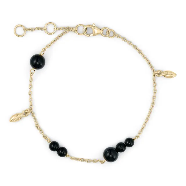 Bykjaergaard Berries armbånd forgyldt sort onyx