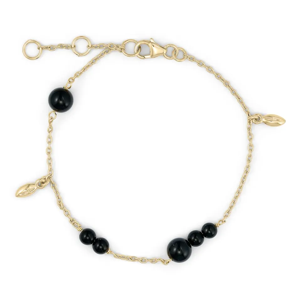 Bykjaergaard Berries armbånd forgyldt sort onyx