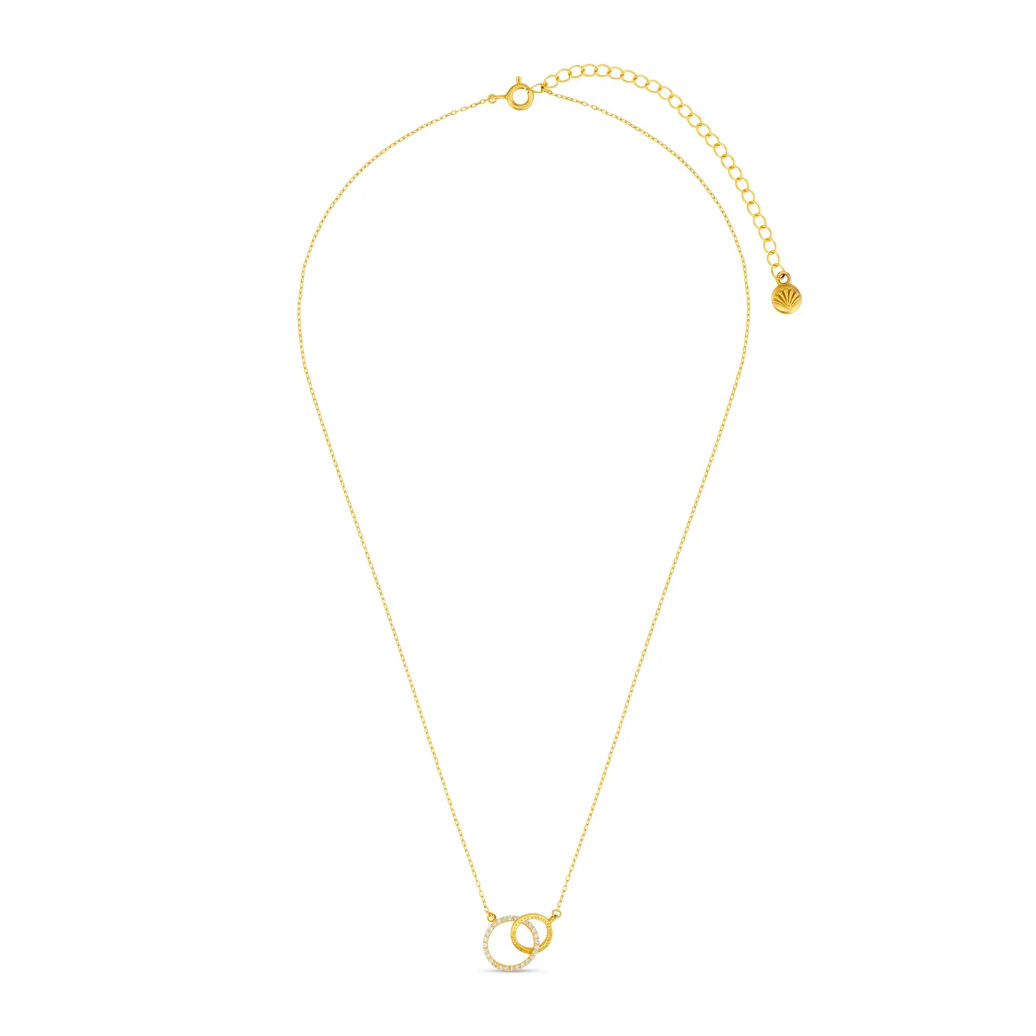 Orelia LUXE Crystal Open Circle halskæde guld zirkonia