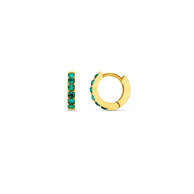Orelia Emerald Swarovski huggie hoops guld grøn