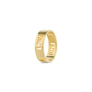 TIMI OF SWEDEN Jive love letter ring rustfrit stål guld