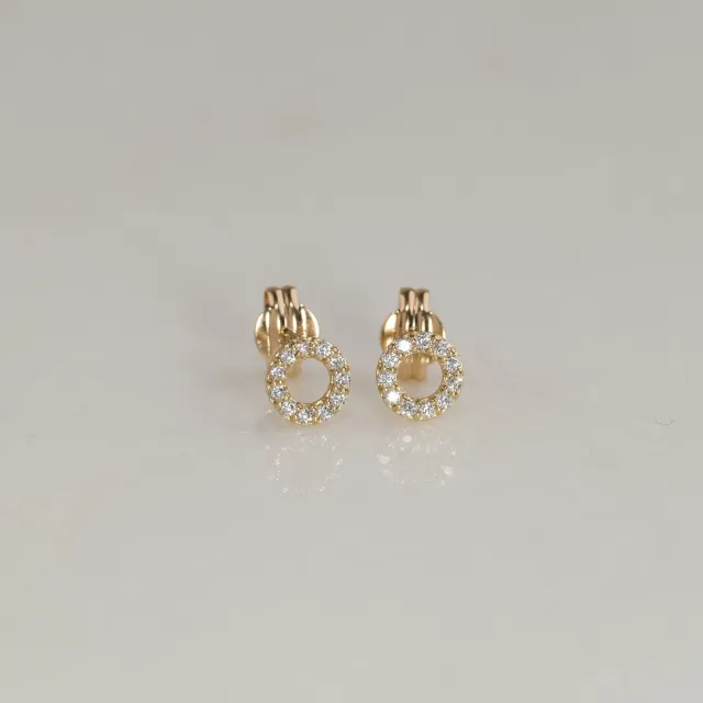 Sisi Copenhagen Gloria Crystal Mini ørestikker massivt guld et par