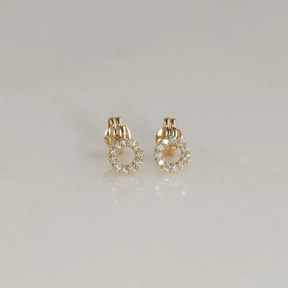 Sisi Copenhagen Gloria Crystal Mini ørestikker massivt guld et par