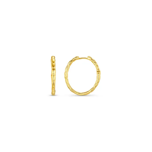 Orelia Molten Oval hoops mellem forgyldt
