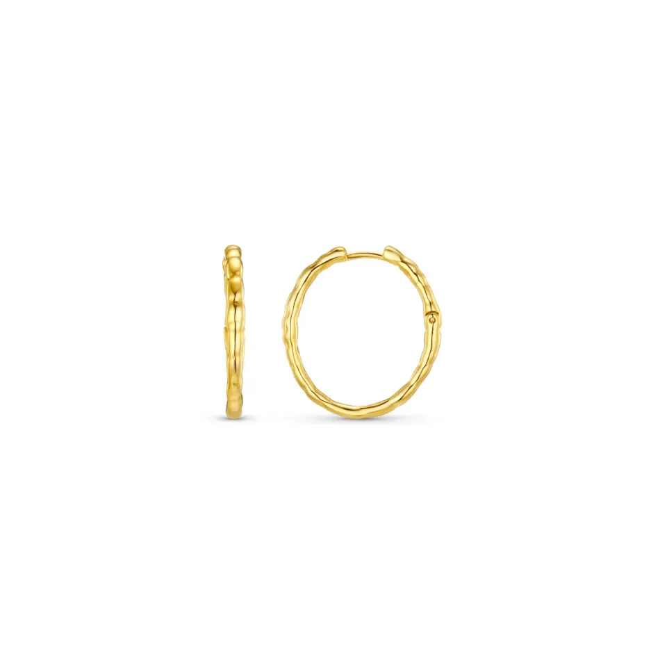 Orelia Molten Oval hoops mellem forgyldt