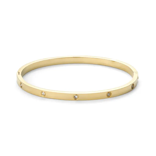 TIMI OF SWEDEN Fiona krystal bangle forgyldt 60 mm