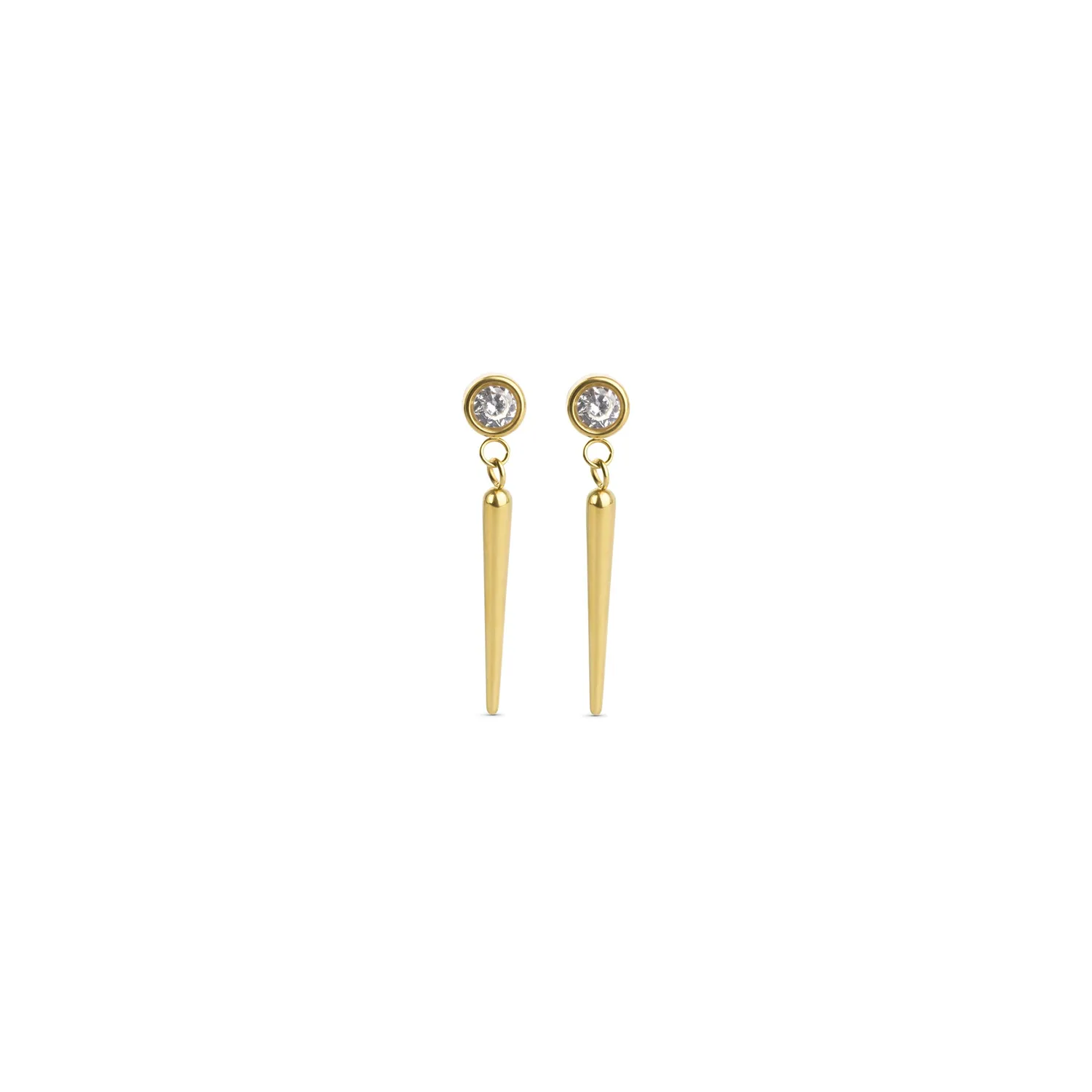 TIMI OF SWEDEN Bim spike øreringe krystal stål 22mm