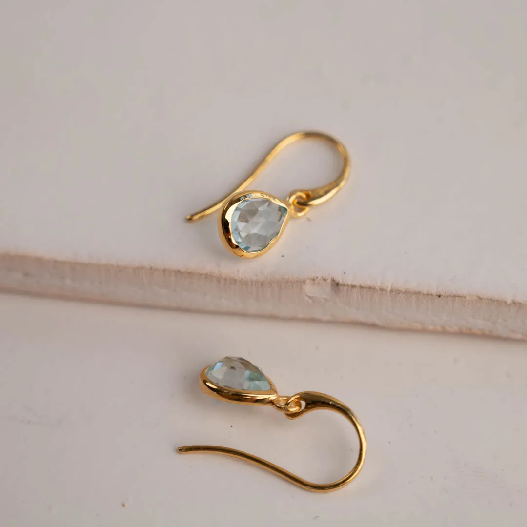 Sisi Copenhagen Lulu Blue Topaz øreringe forgyldt topas