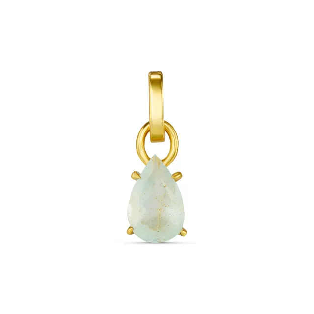 Orelia LUXE Teardrop Crystal charm forgyldt aquamarin