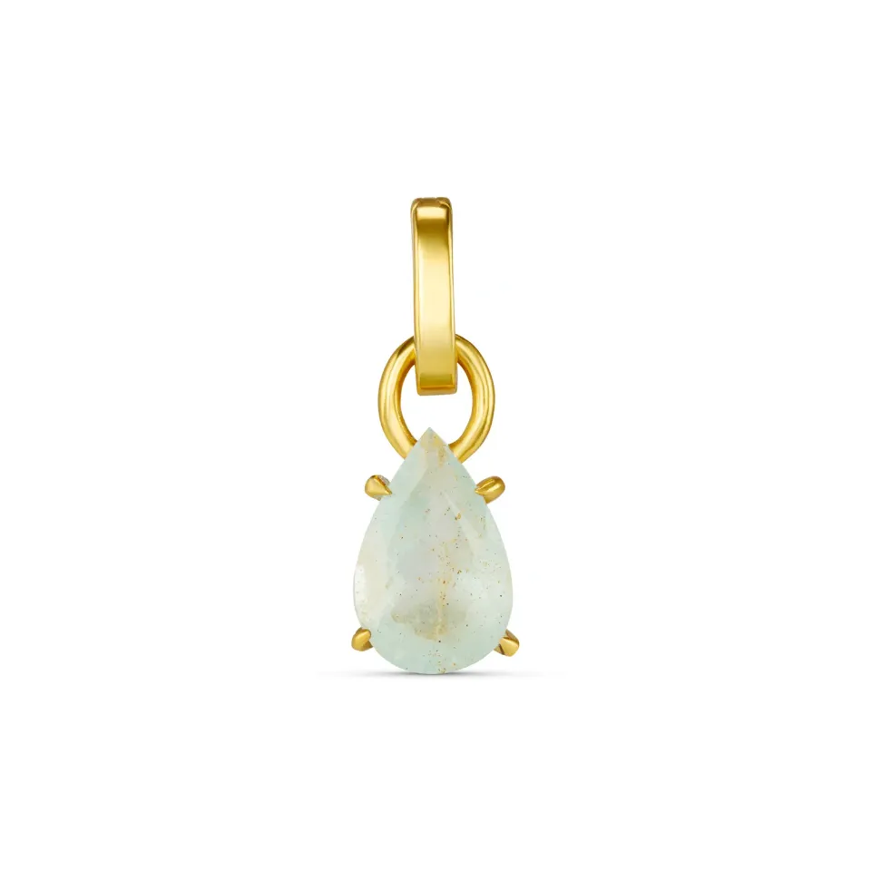 Orelia LUXE Teardrop Crystal charm forgyldt aquamarin