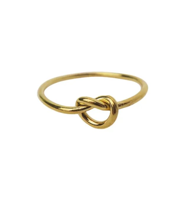 Wos Knop ring guld tynd forgyldt str. 17-19