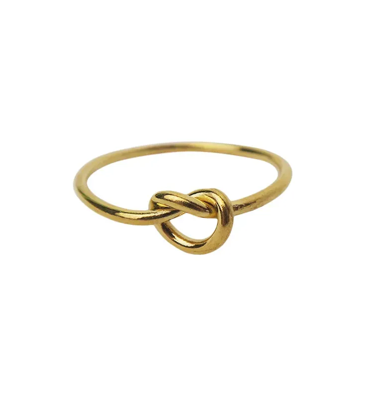 Wos Knop ring guld tynd forgyldt str. 17-19