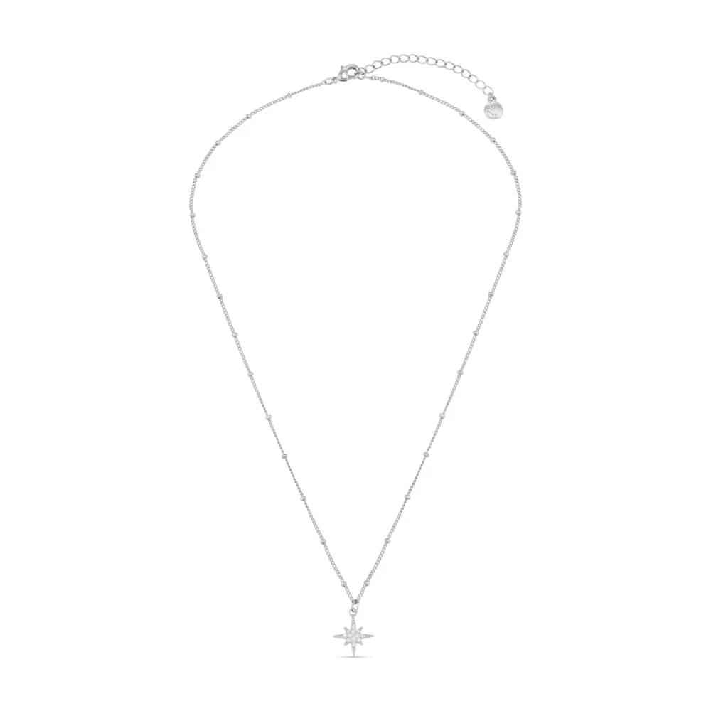 Orelia Pavé Starburst Satellite Chain Necklace halskæde sølv gaveæske