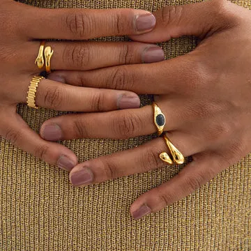 TIMI OF SWEDEN Clara organic ring forgyldt str 17
