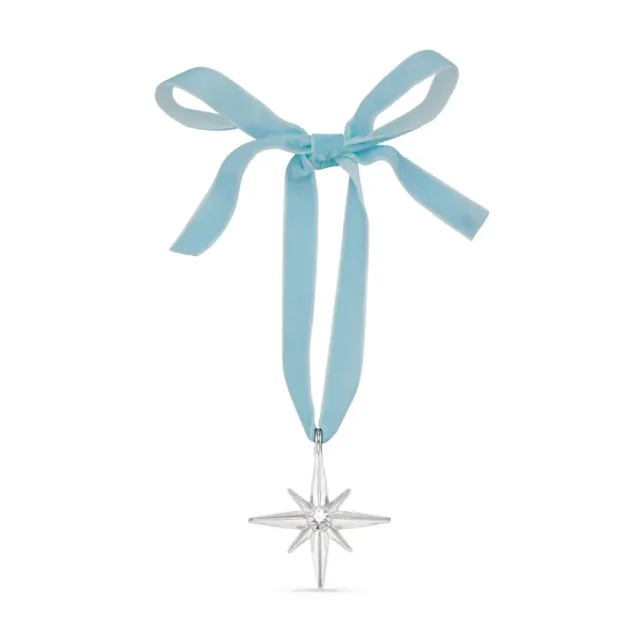 Orelia Crystal Silver Star julepynt sølv bånd