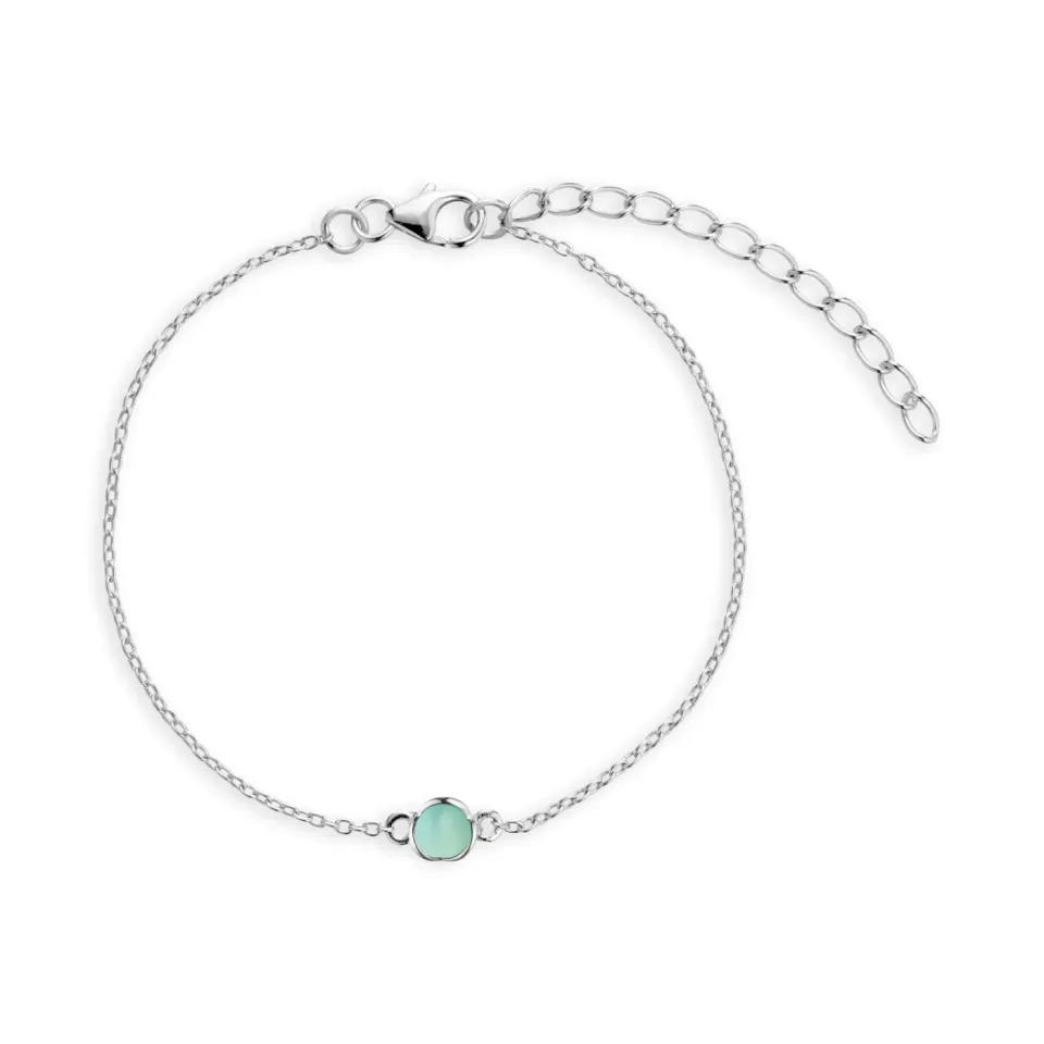 Bykjaergaard Glory armbånd sølv aqua kalcedon