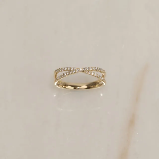 Sisi Copenhagen Cross Diamond Alliance ring guld 0,25 ct str 58