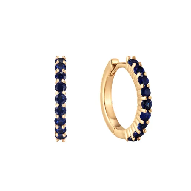 Bykjaergaard Fine ørering 14 kt guld safir enkelt