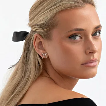 TIMI OF SWEDEN Juliette øreringe perlesløjfe guld 14 mm