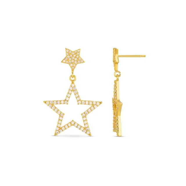 Orelia Crystal Cut-Out Star Drop Øreringe guld pavé