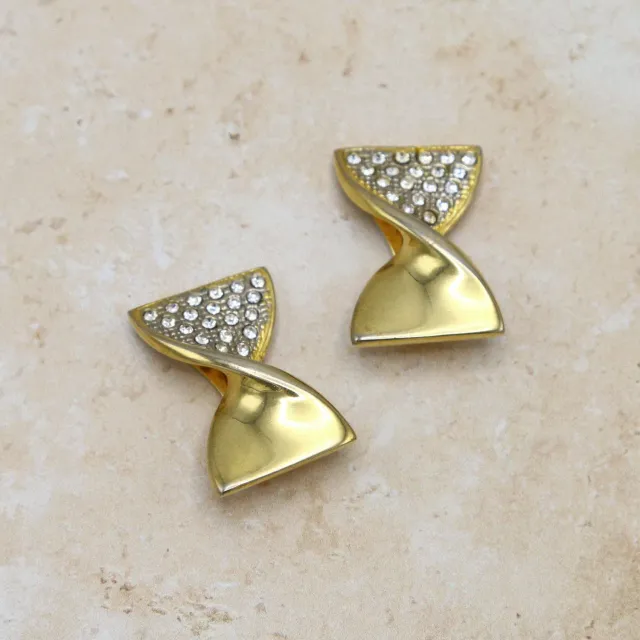 Orelia Vintage Mixed Pave Bow øreringe clip-on guld