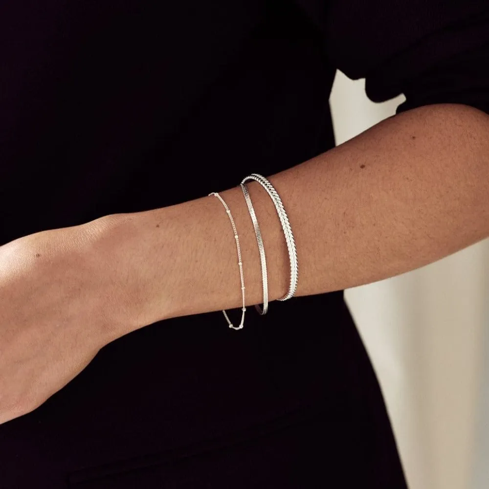 Orelia Satellite Flat Curb armbånd duo sølv 2 stk