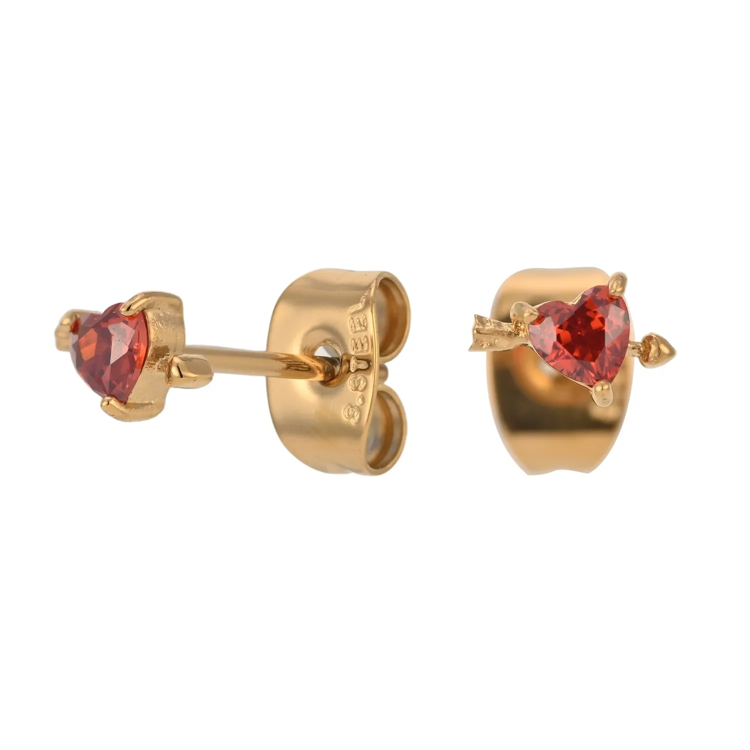 Wos Love single ørering guld rødt hjerte