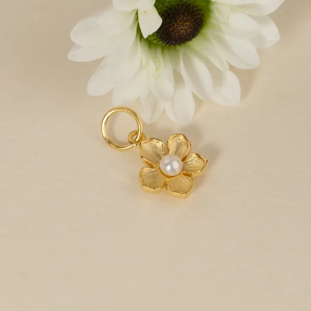 Sisi Copenhagen Mona Pearl Golden vedhæng forgyldt 9 mm