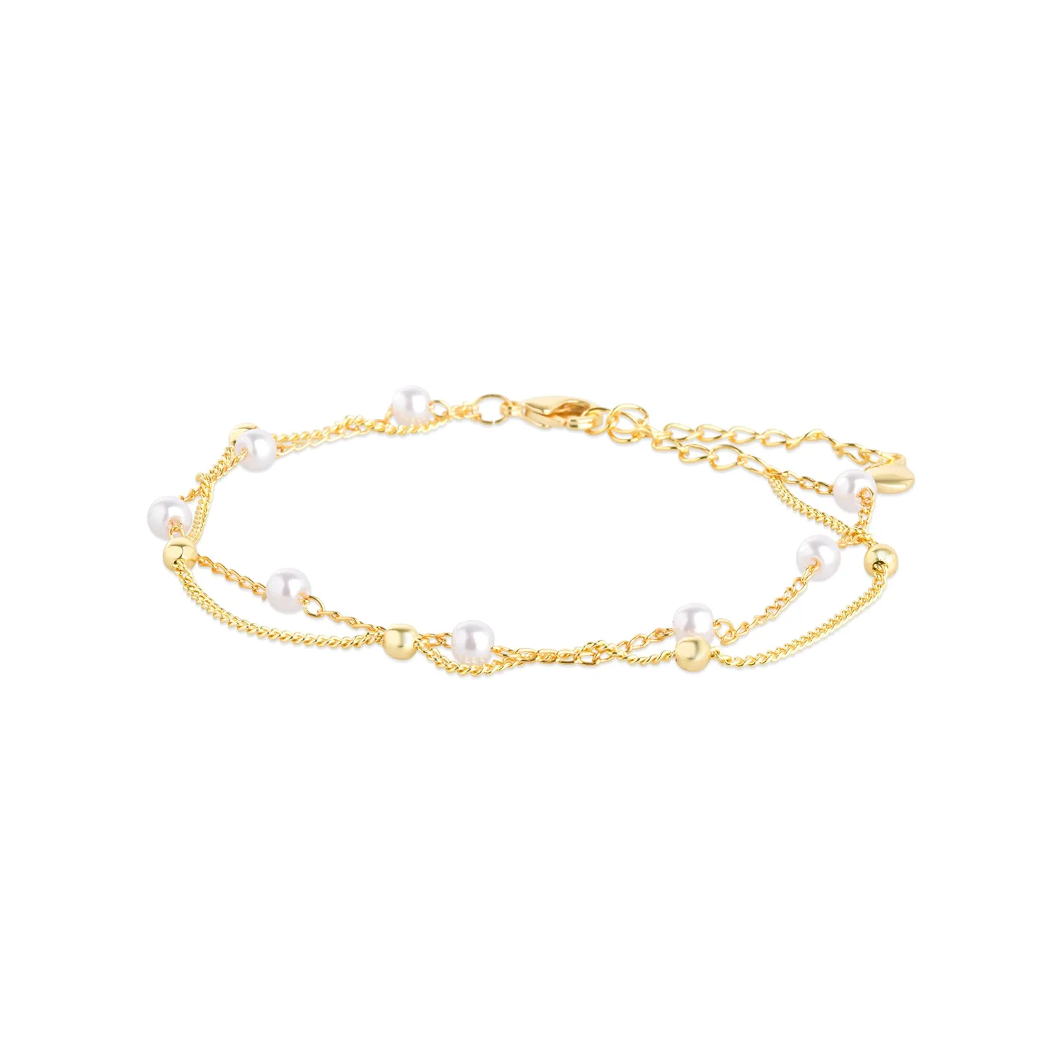 TIMI OF SWEDEN Lo armbånd lagdelt stål sølv 17 cm