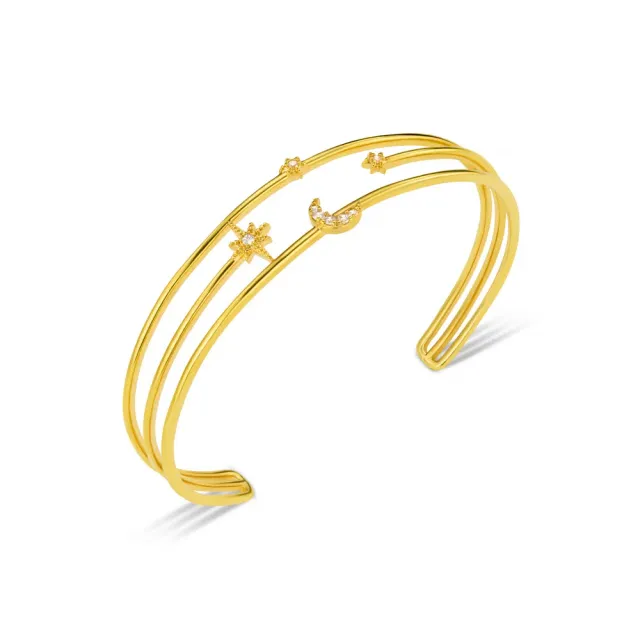 Orelia Celestial Crystal Multi-Row armbånd guld åben