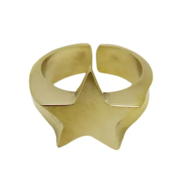 Wos Status ring guld stjerne messing