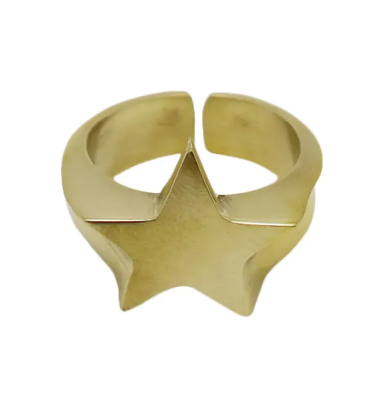 Wos Status ring guld stjerne messing