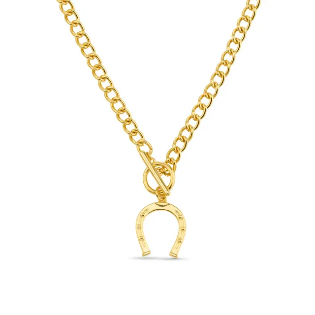 Orelia Horseshoe T-Bar Chain halskæde guld