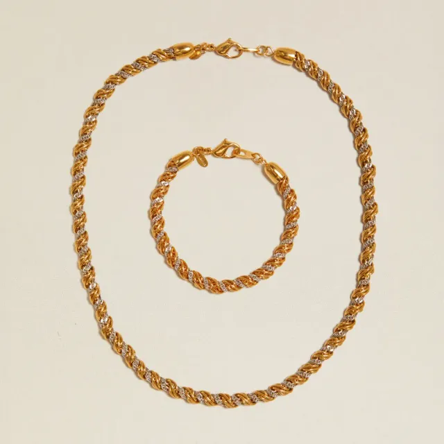 Orelia Vintage Rope Chain Smykkesæt halskæde+armbånd